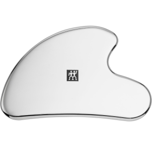 ZWILLING Premium Edelstahl-Gesichtsmassager für wohltuende Gua-Sha-Behandlungen.