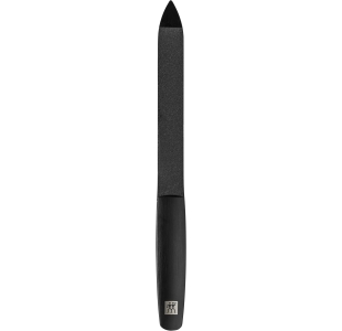 ZWILLING Premium Saphir-Nagelfeile in schwarz mit grob-und feinkörnigen Feilenflächen zum Kürzen und Formen.