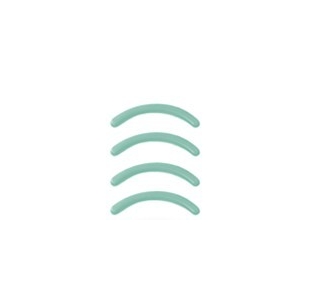 Vier ZWILLING Premium Silikonpads in mint für die ZWILLING Premium Wimpernzange.