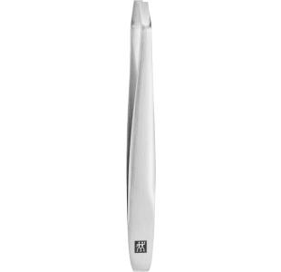 ZWILLING Premium abgewinkelte Pinzette aus rostfreiem Edelstahl mit angerauten, perfekt kalibrierten Spitzen.